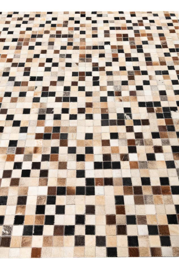 Detail image of 5' 2 x 8' 1 Cowhide Leather Rug