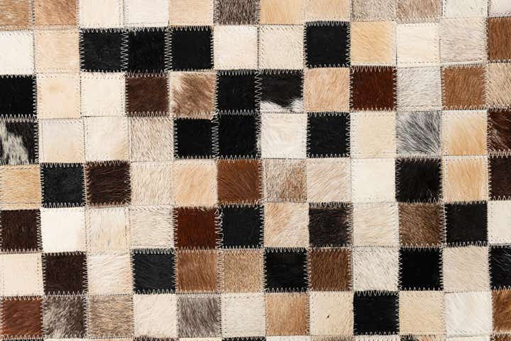 5' 2 x 8' 1 Cowhide Leather Rug