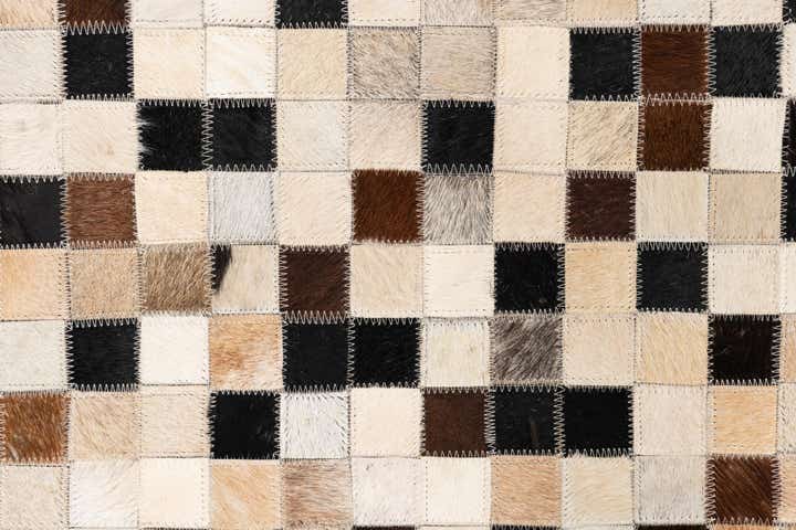 5' 2 x 8' 1 Cowhide Leather Rug