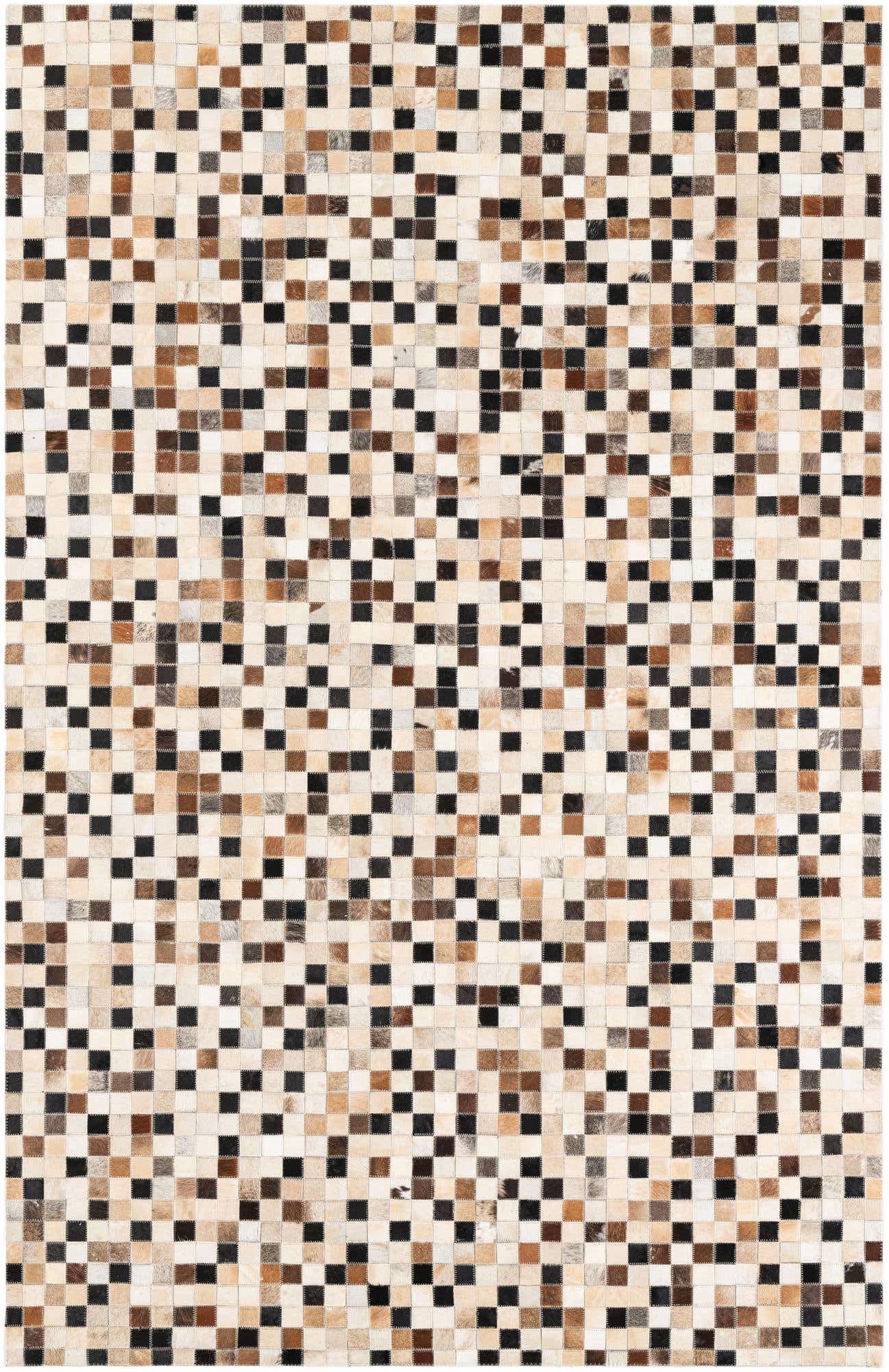 5' 2 x 8' 1 Cowhide Leather Rug