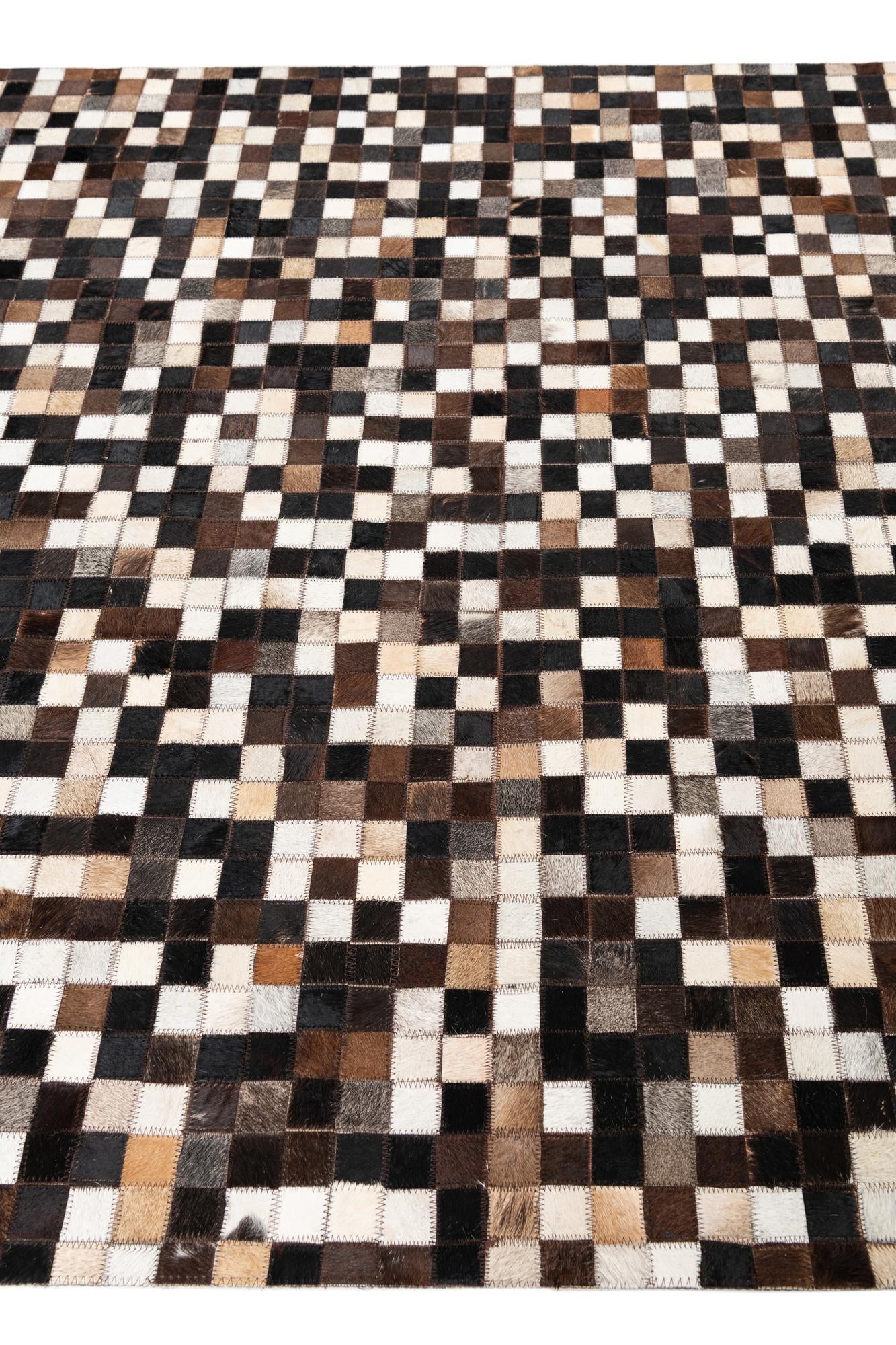 5' 1 x 8' Cowhide Leather Rug