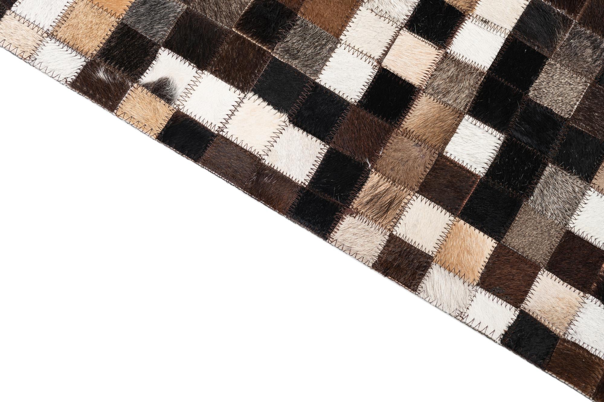 5' 1 x 8' Cowhide Leather Rug