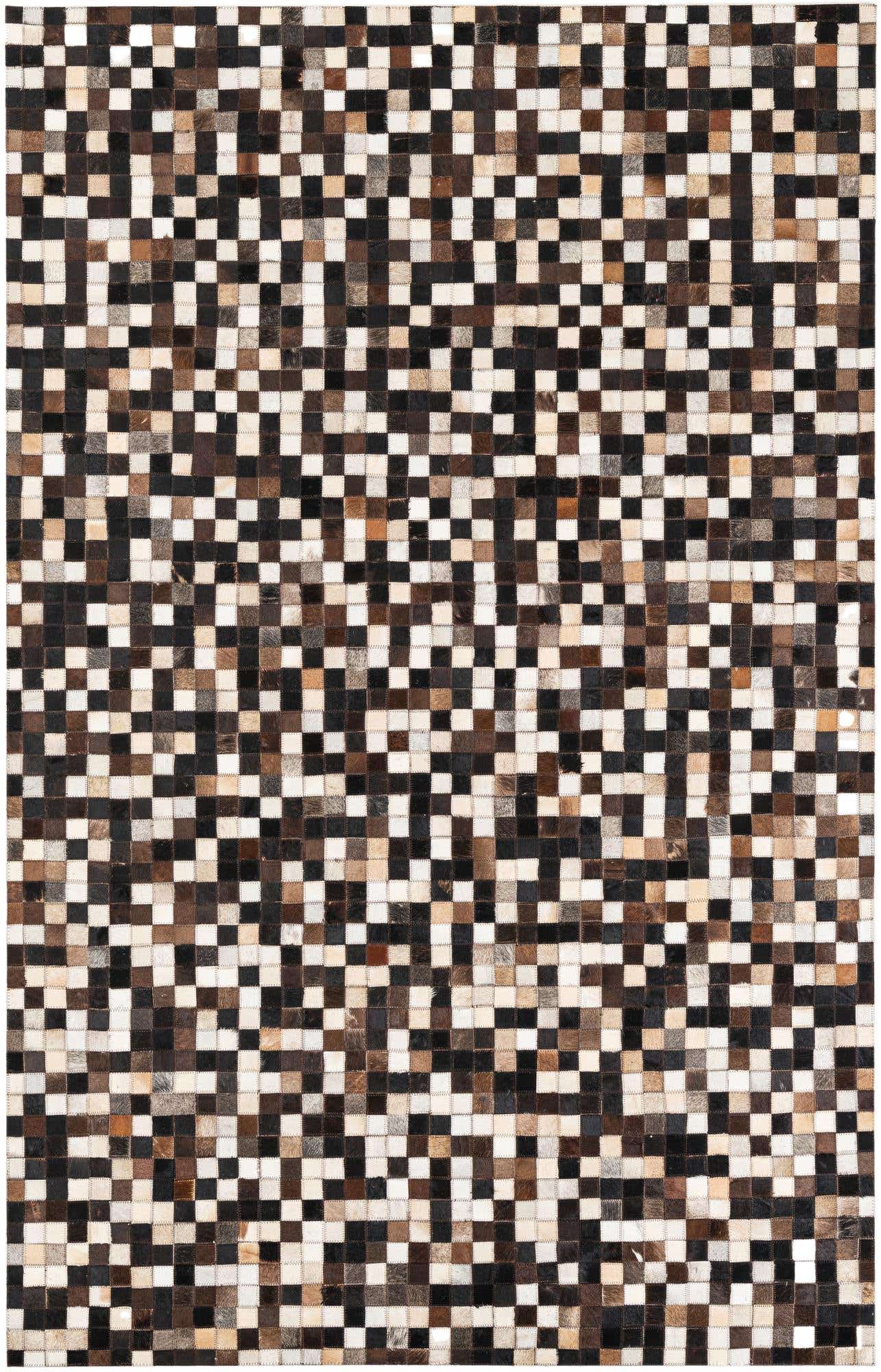 5' 1 x 8' Cowhide Leather Rug