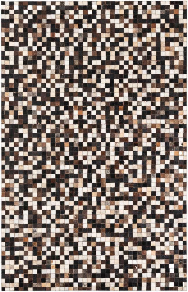 5' 1 x 8' Cowhide Leather Rug