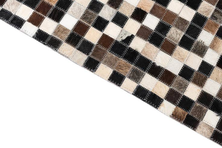 Detail image of 5' 1 x 8' Cowhide Leather Rug