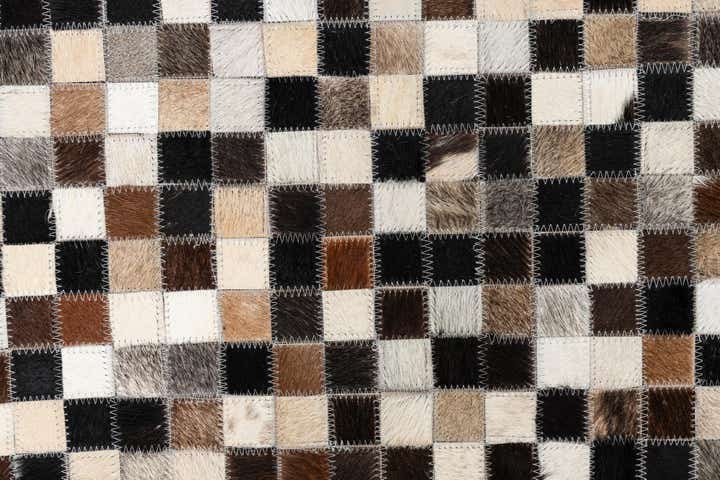 5' 1 x 8' Cowhide Leather Rug