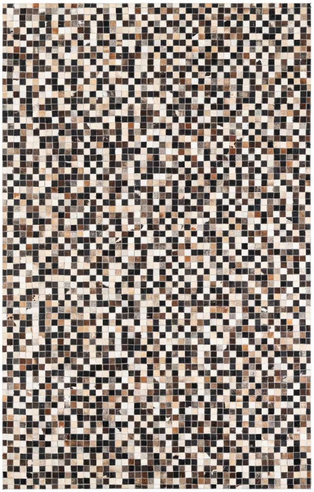 5' 1 x 8' Cowhide Leather Rug