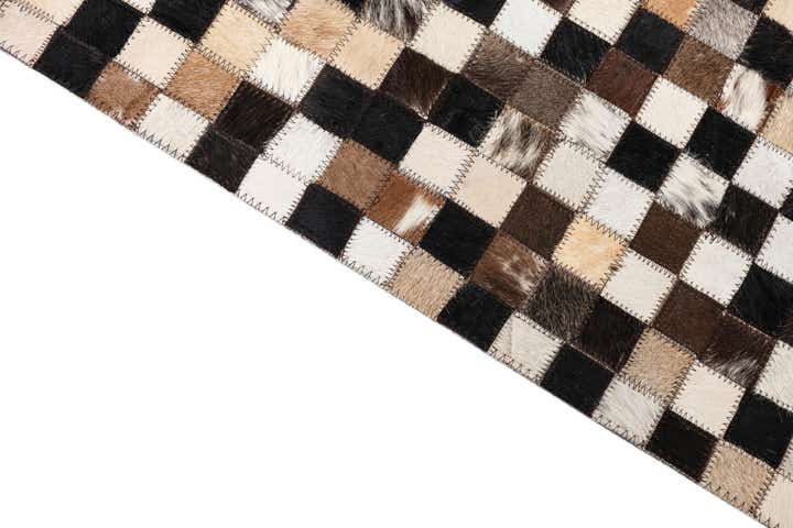5' 1 x 8' 1 Cowhide Leather Rug