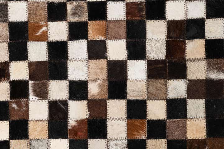 5' 1 x 8' 1 Cowhide Leather Rug