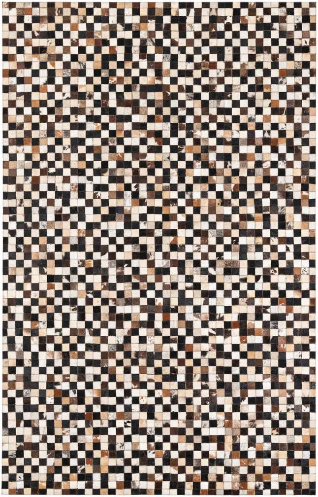 5' 1 x 8' 1 Cowhide Leather Rug