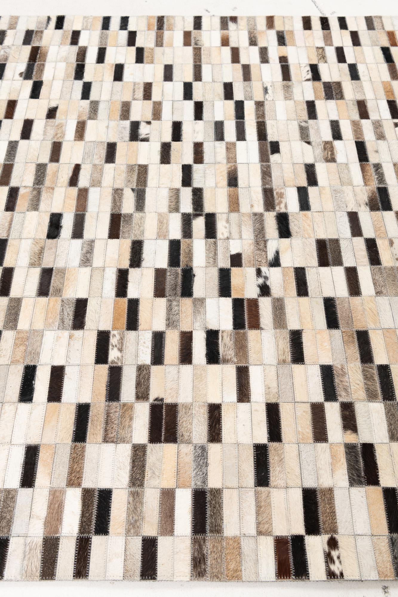5' x 7' 10 Cowhide Leather Rug