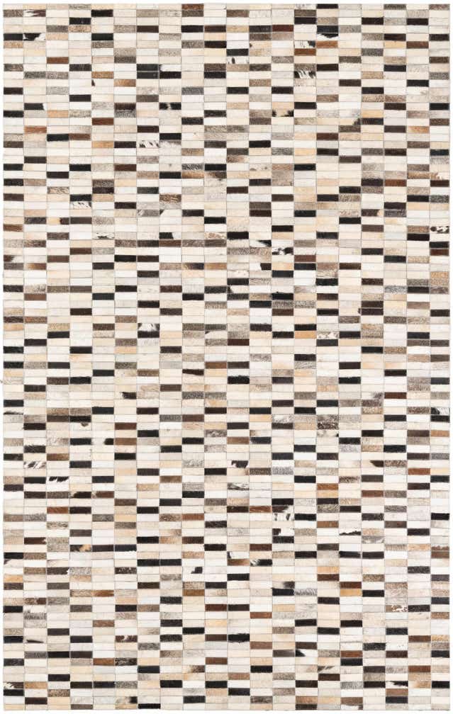 5' x 7' 10 Cowhide Leather Rug