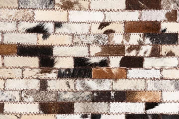 5' x 7' 10 Cowhide Leather Rug