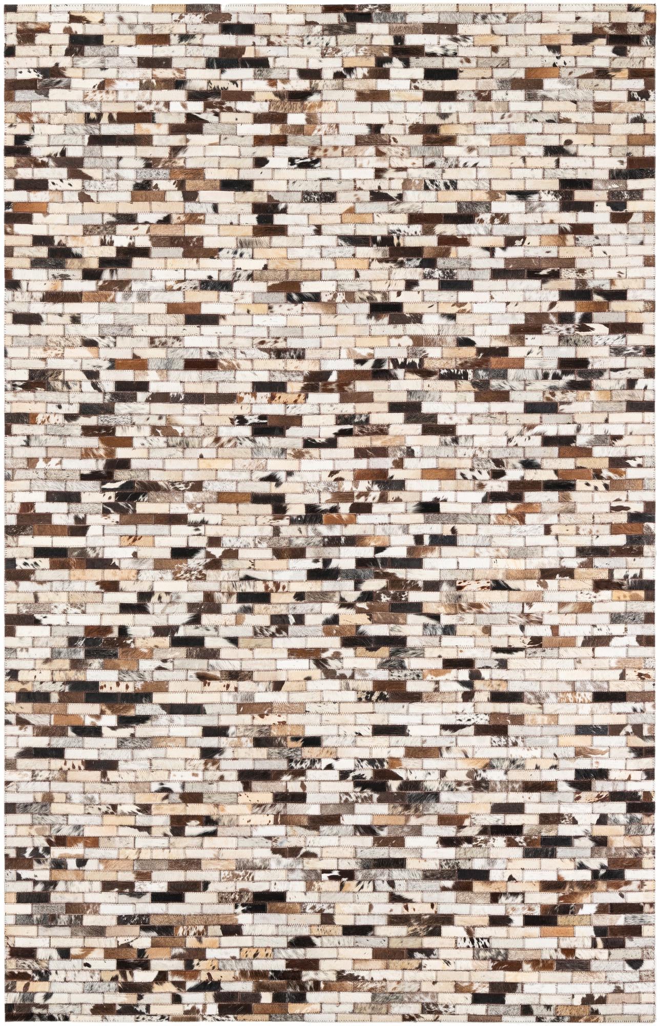 5' x 7' 10 Cowhide Leather Rug