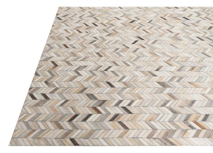 Detail image of 5' 1 x 8' Cowhide Leather Rug