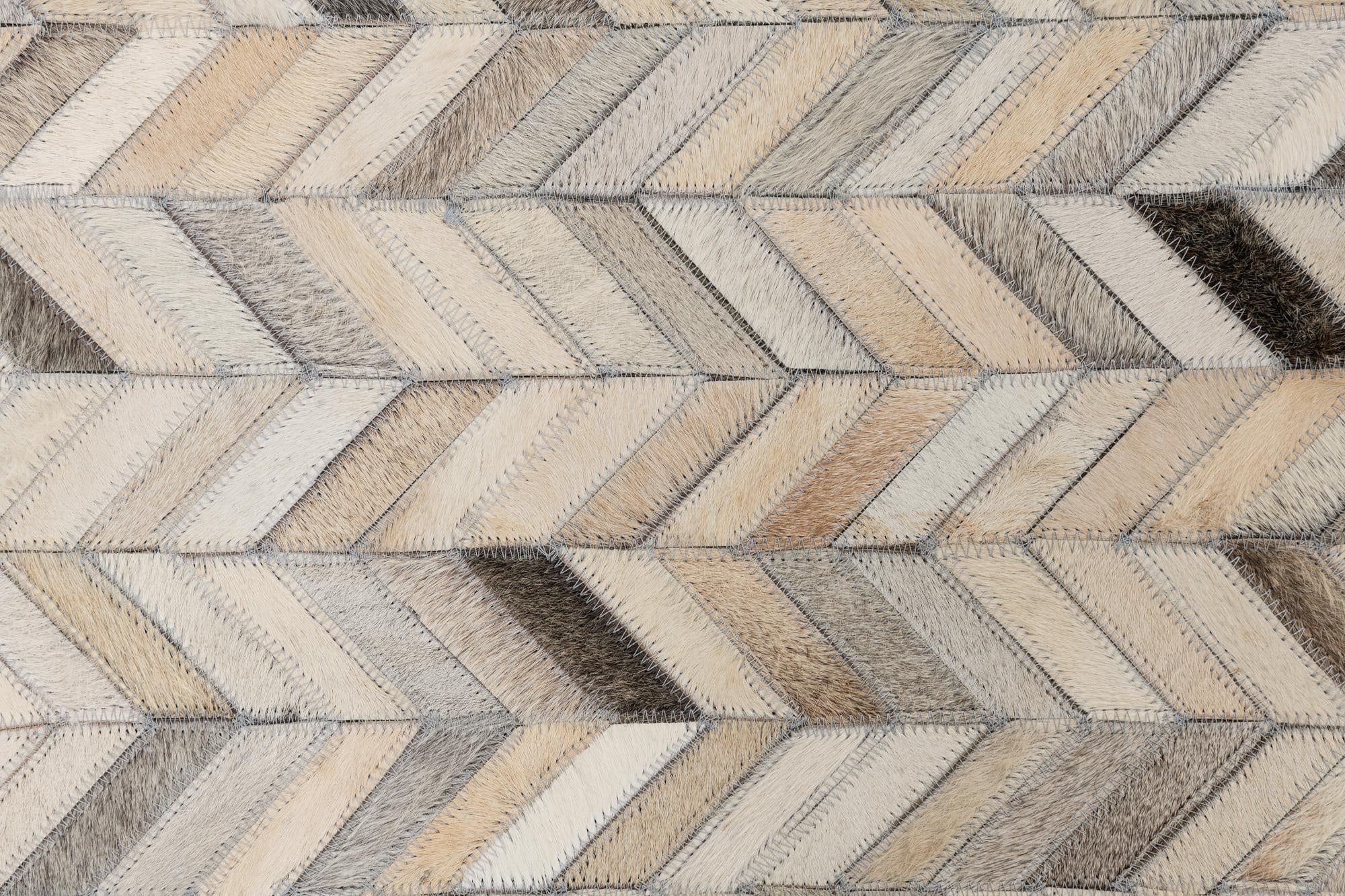 5' 1 x 8' Cowhide Leather Rug