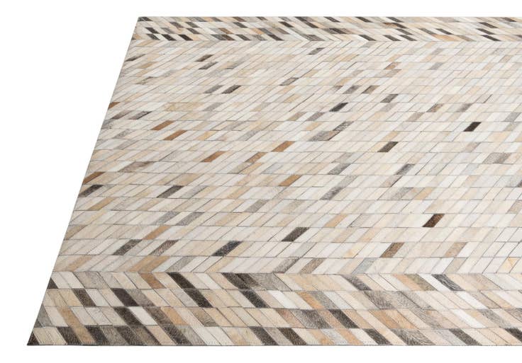 Detail image of 5' x 7' 10 Cowhide Leather Rug
