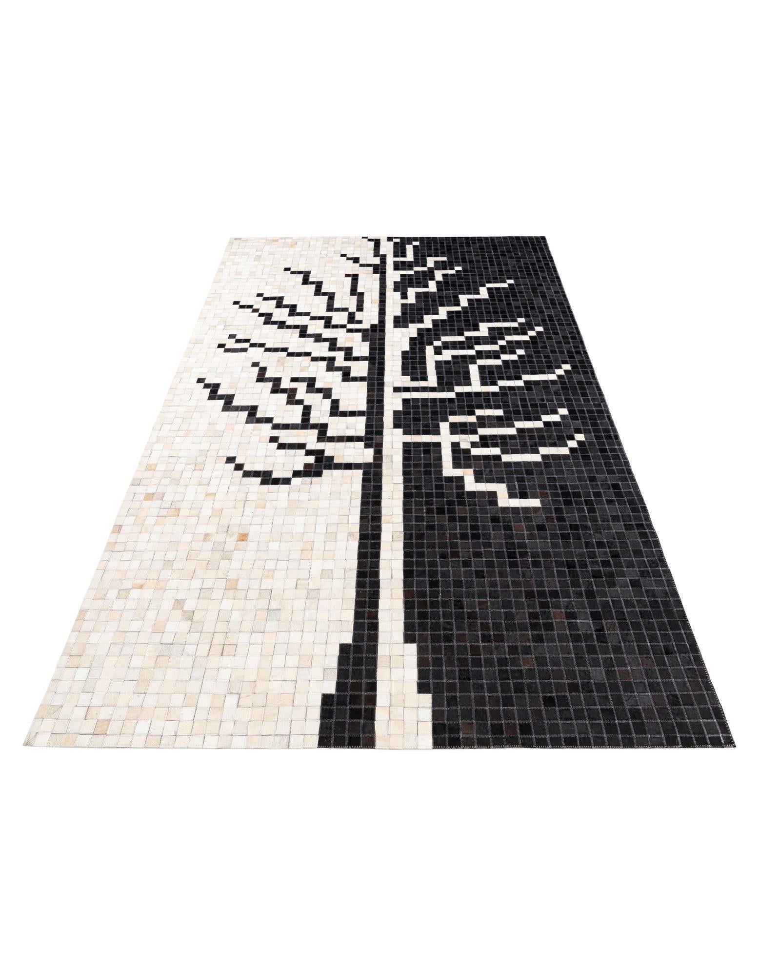 5' 2 x 8' 2 Cowhide Leather Rug