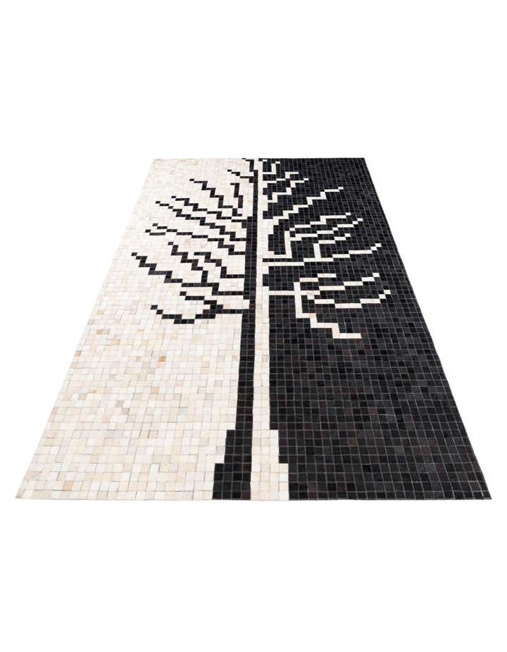 5' 2 x 8' 2 Cowhide Leather Rug