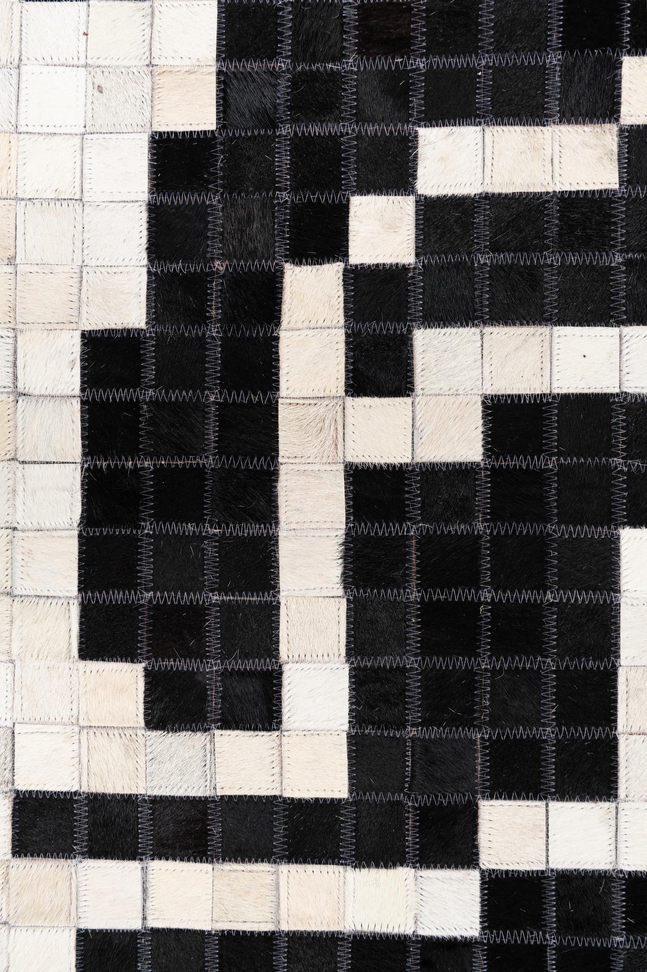 5' 2 x 8' 2 Cowhide Leather Rug