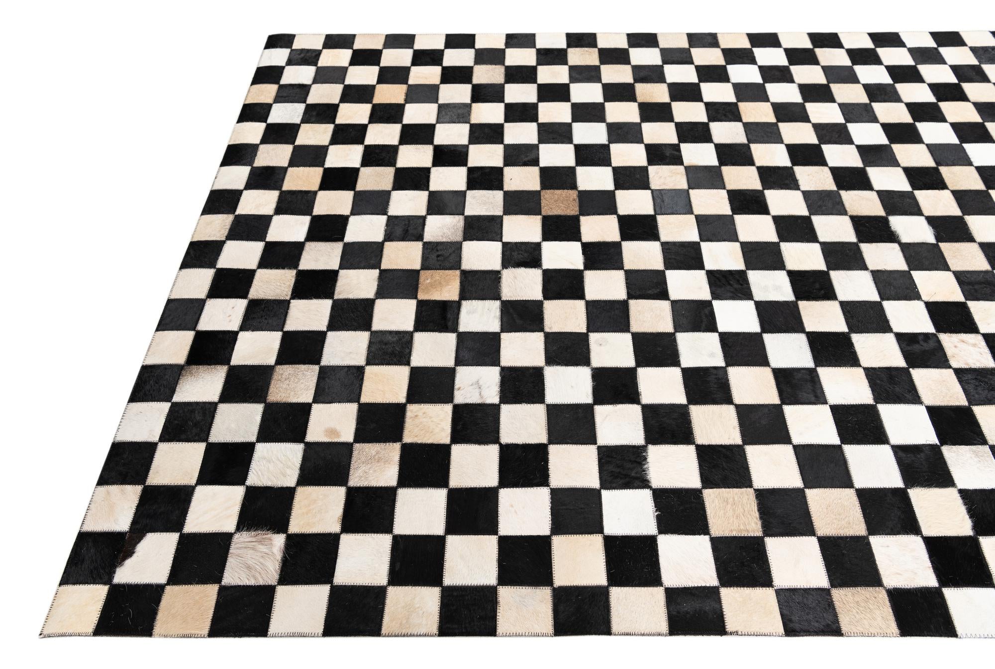 5' x 8' Cowhide Leather Rug