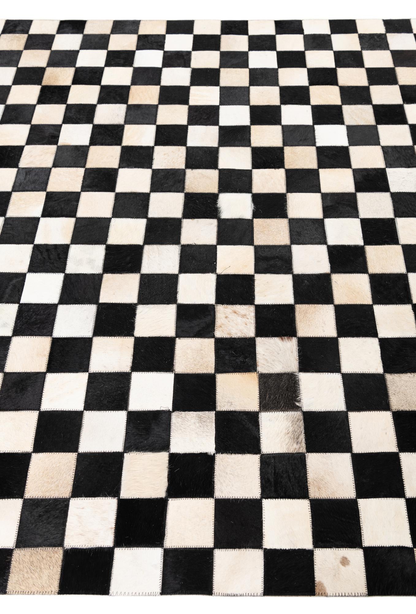 5' x 8' Cowhide Leather Rug