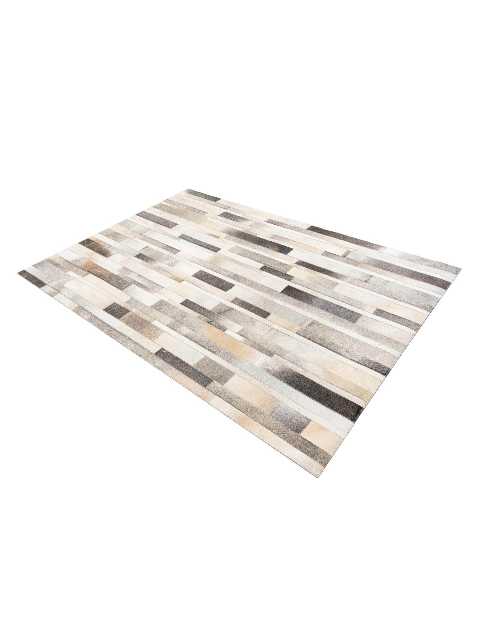 5' 6 x 7' 7 Cowhide Leather Rug