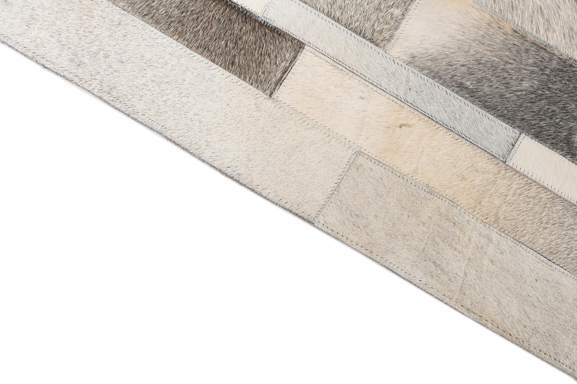 5' 6 x 7' 7 Cowhide Leather Rug