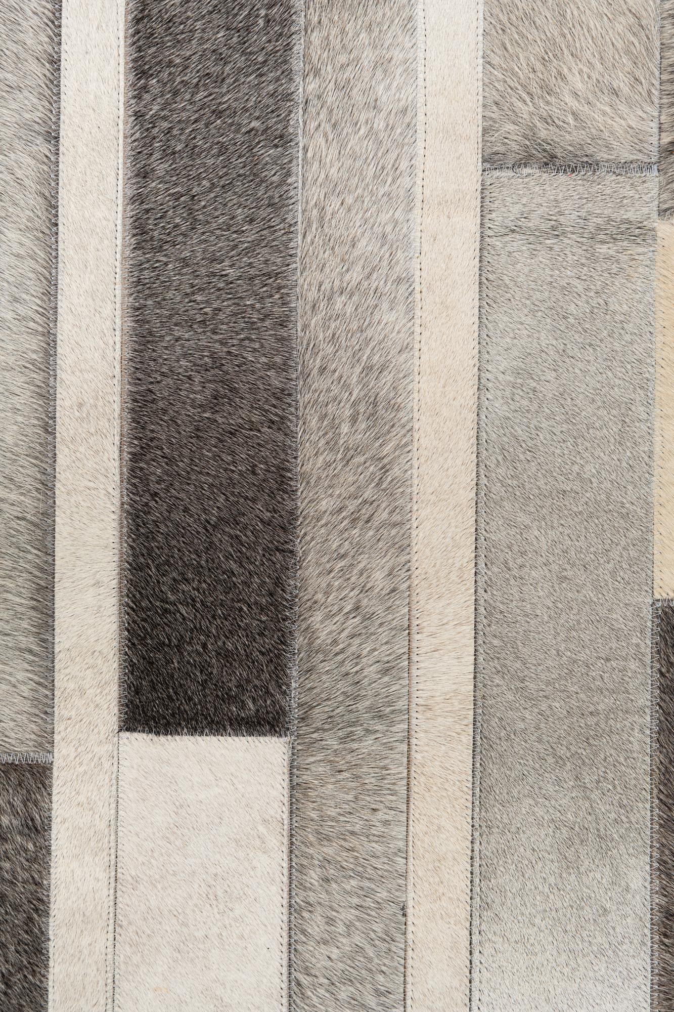 5' 6 x 7' 7 Cowhide Leather Rug