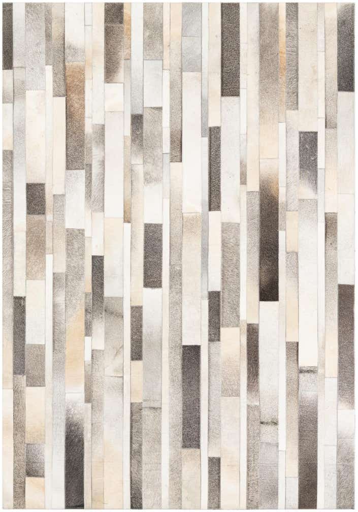 5' 6 x 7' 7 Cowhide Leather Rug