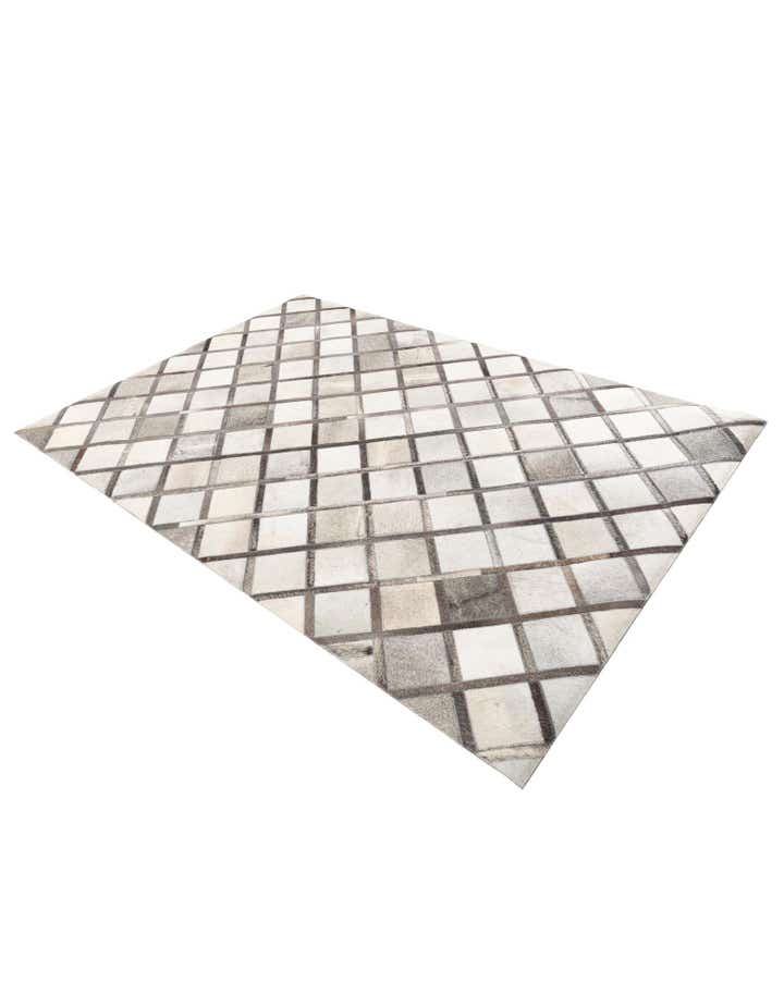 5' 4 x 7' 10 Cowhide Leather Rug