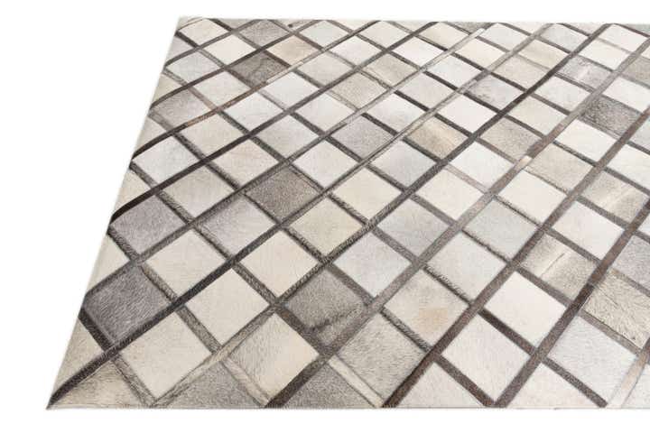 5' 4 x 7' 10 Cowhide Leather Rug