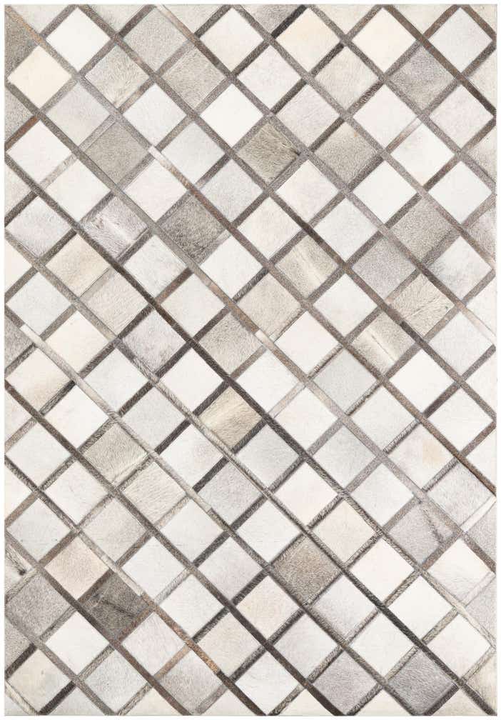 5' 4 x 7' 10 Cowhide Leather Rug