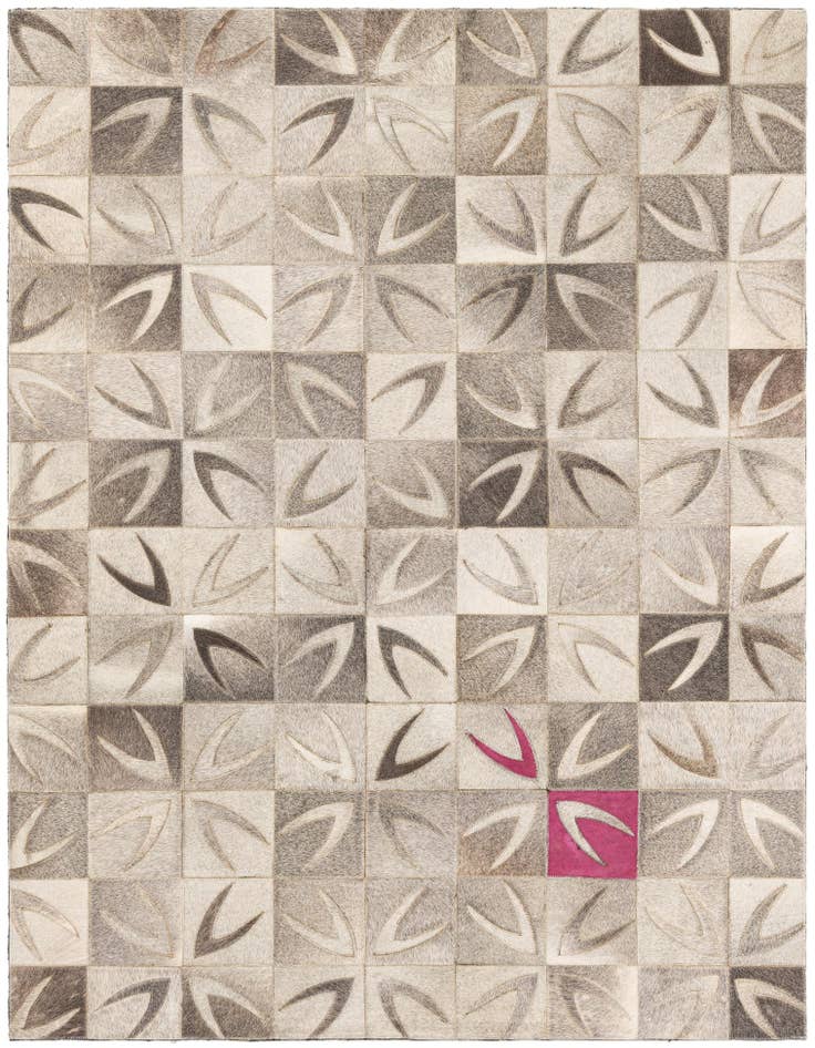 Detail image of 4' 6 x 6' Cowhide Leather Rug