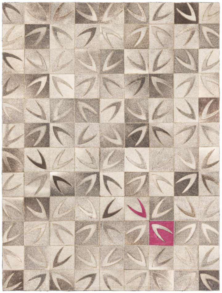 4' 6 x 6' Cowhide Leather Rug