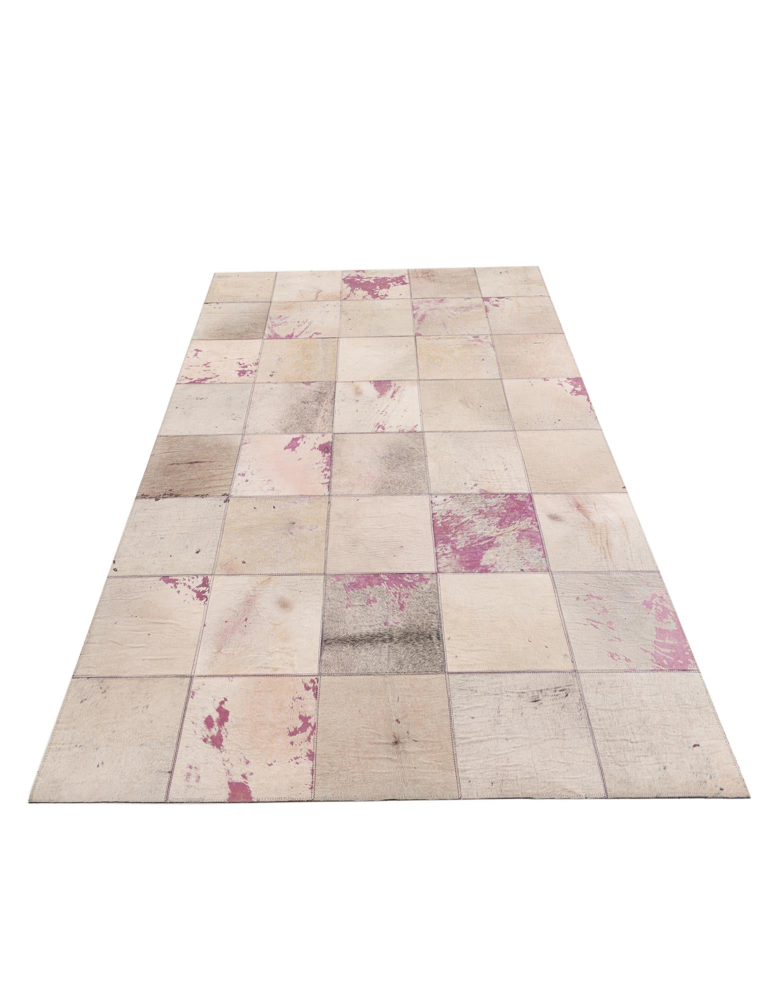 4' 10 x 7' 9 Cowhide Leather Rug