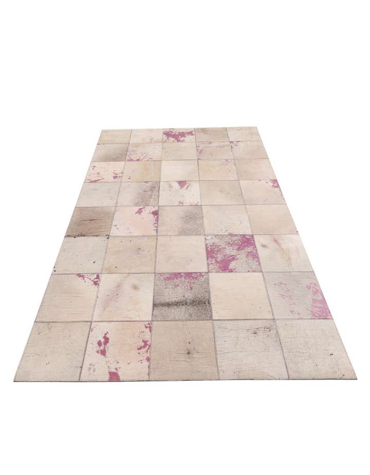 4' 10 x 7' 9 Cowhide Leather Rug