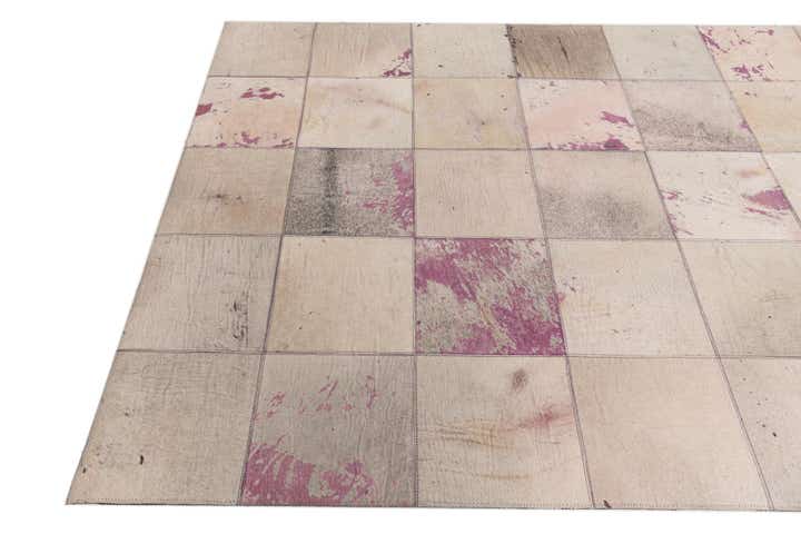 4' 10 x 7' 9 Cowhide Leather Rug