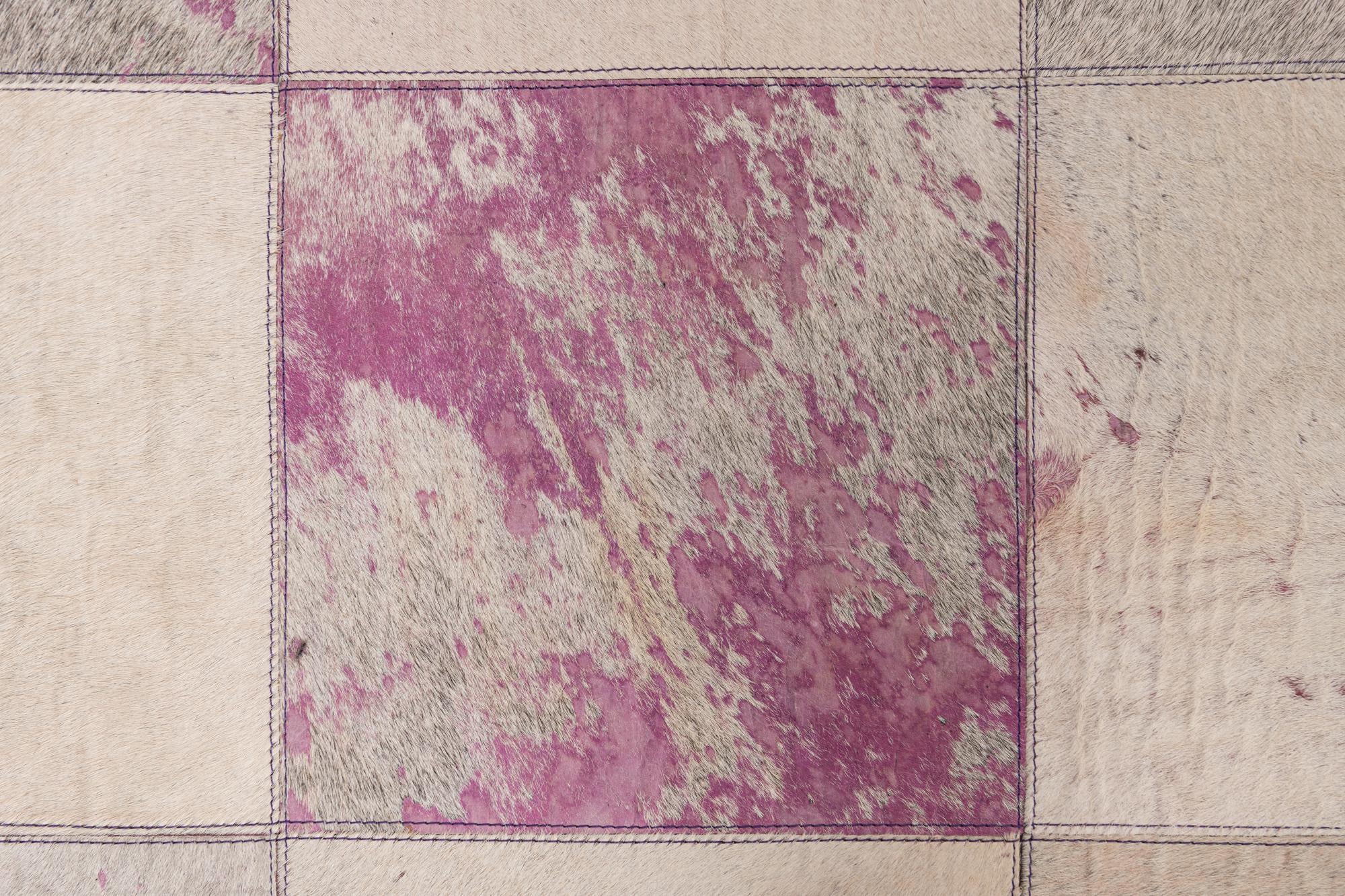 4' 10 x 7' 9 Cowhide Leather Rug