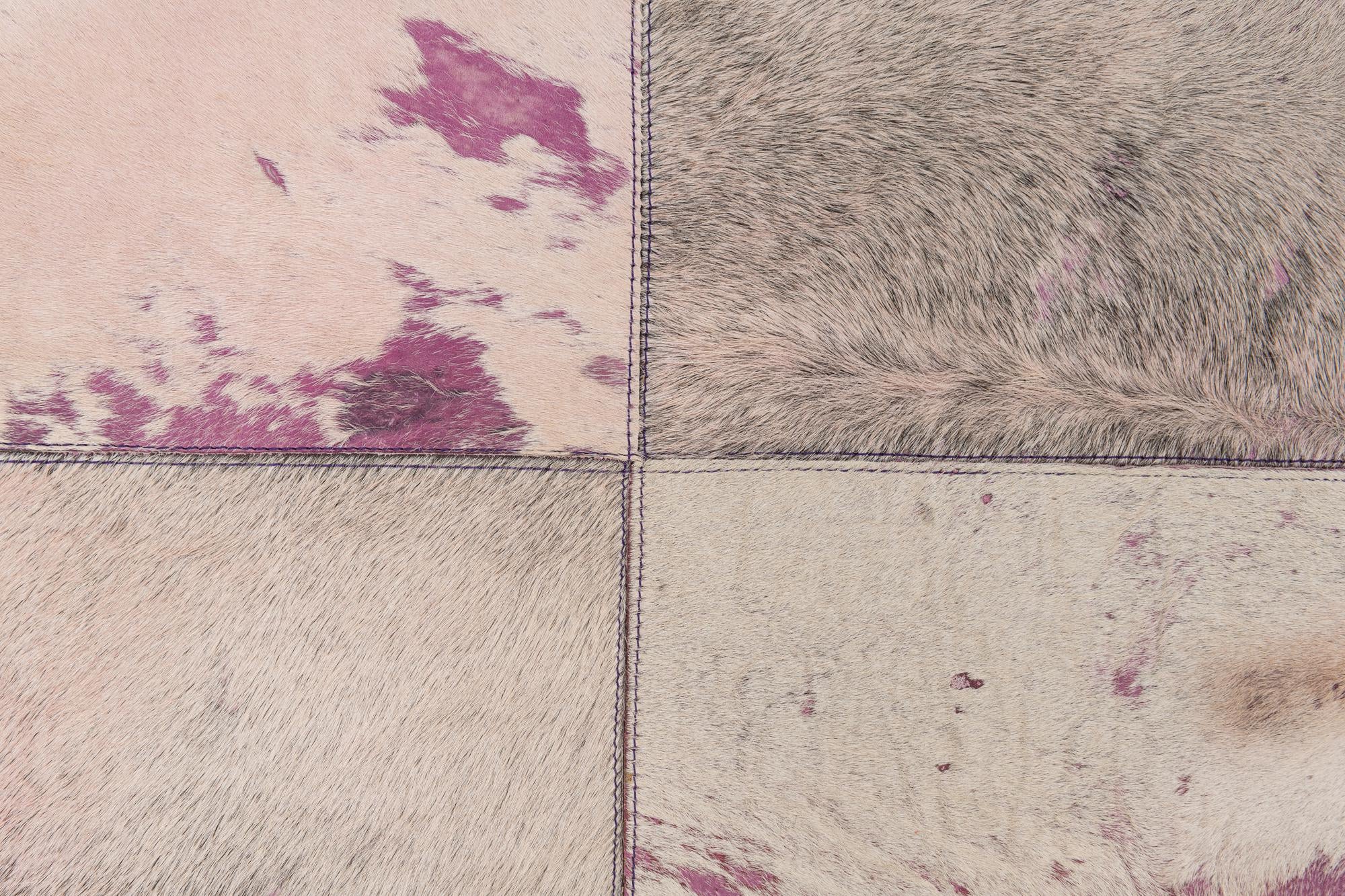 4' 10 x 7' 9 Cowhide Leather Rug