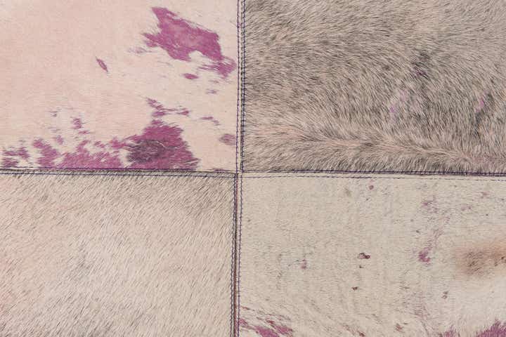 4' 10 x 7' 9 Cowhide Leather Rug