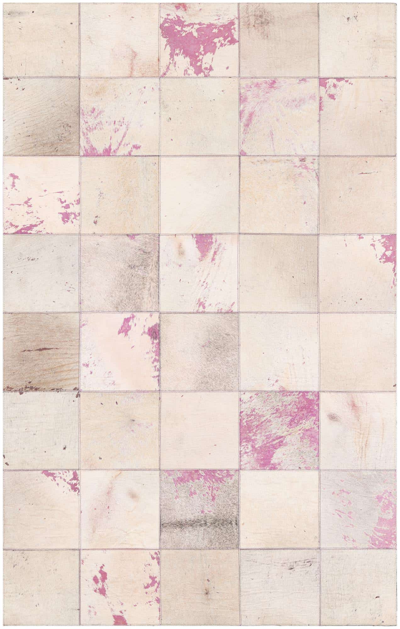 4' 10 x 7' 9 Cowhide Leather Rug