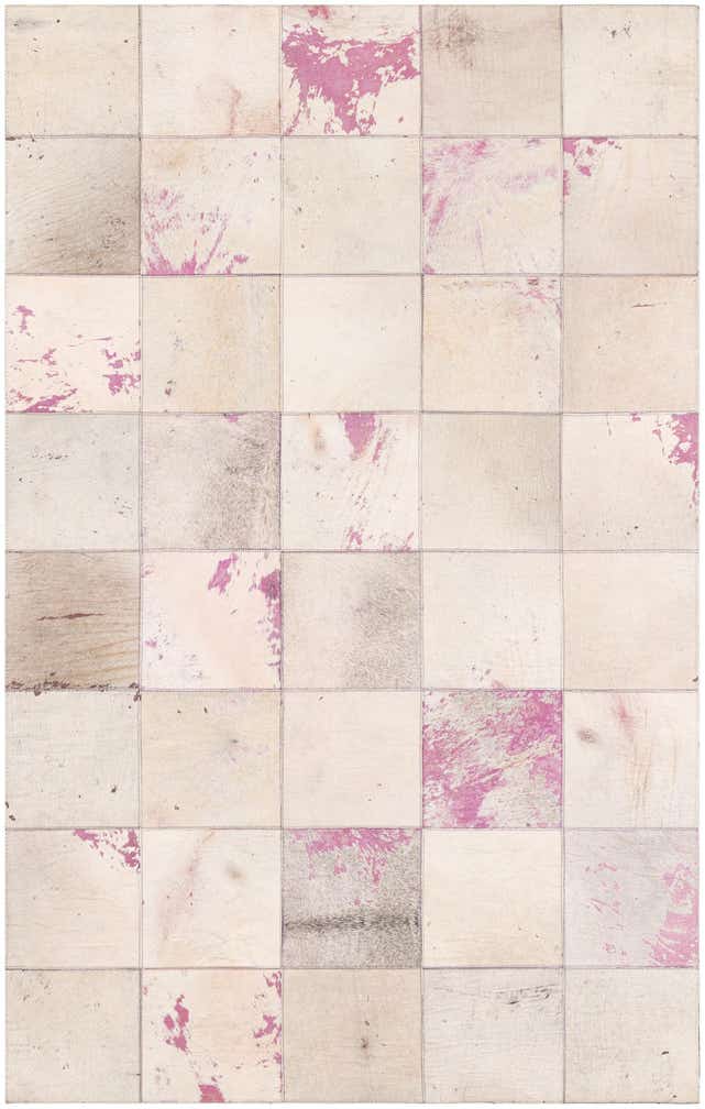 4' 10 x 7' 9 Cowhide Leather Rug