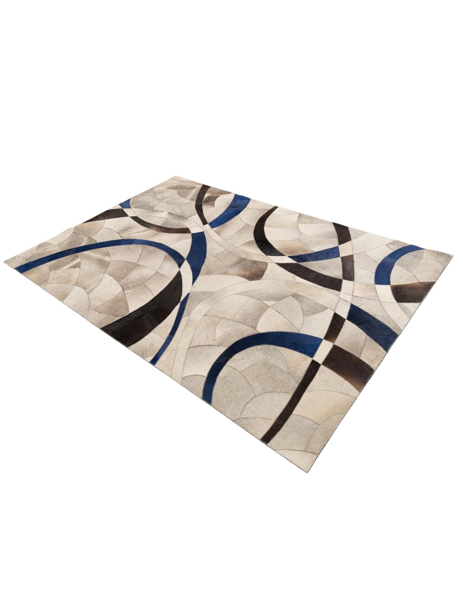 5' x 7' 2 Cowhide Leather Rug