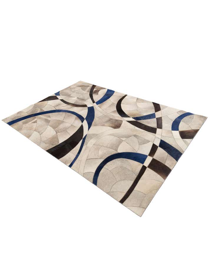 5' x 7' 2 Cowhide Leather Rug