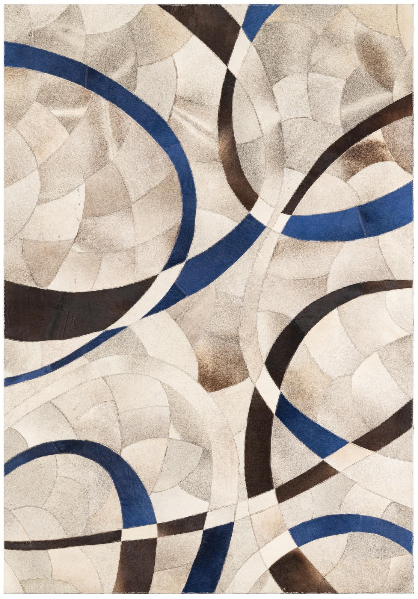 5' x 7' 2 Cowhide Leather Rug