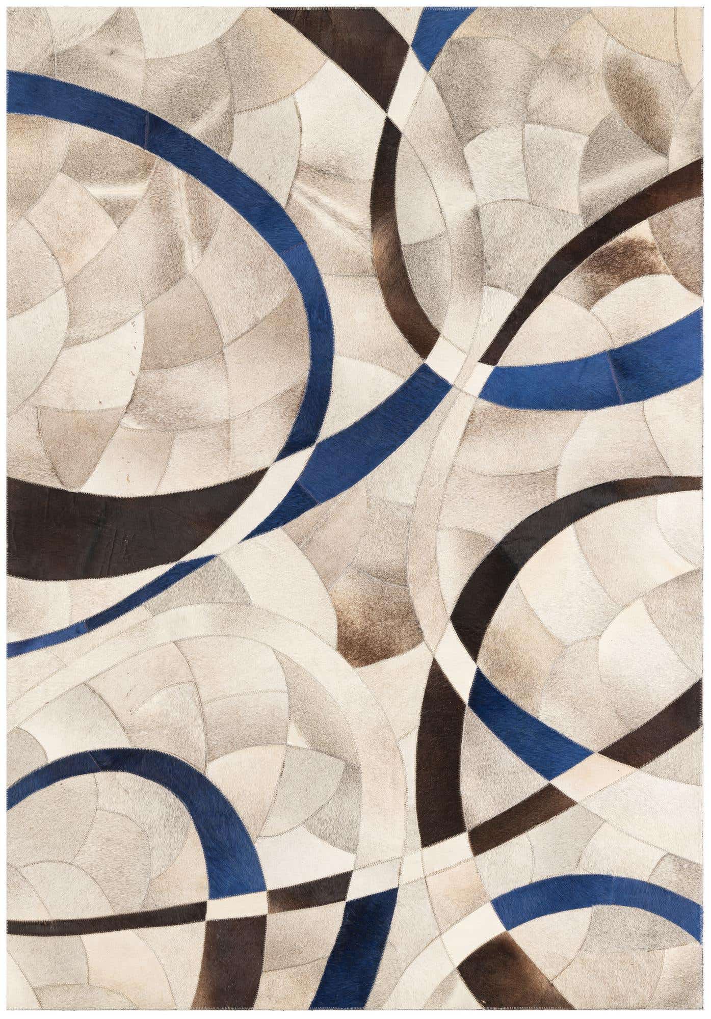 5' x 7' 2 Cowhide Leather Rug