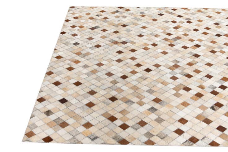 Detail image of 5' x 7' 10 Cowhide Leather Rug