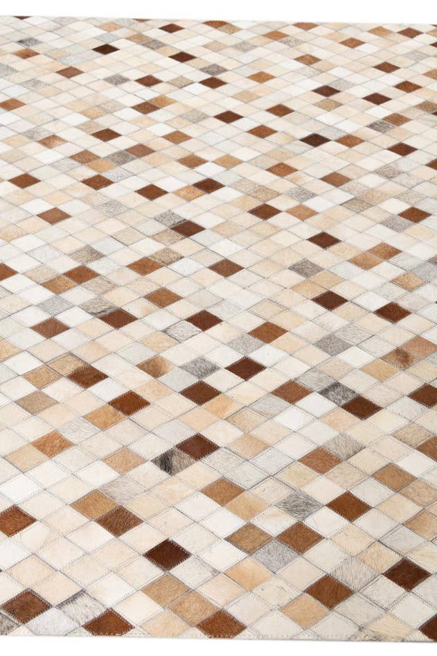 Detail image of 5' x 7' 10 Cowhide Leather Rug