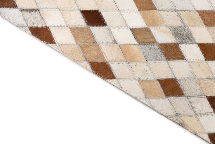 Detail image of 5' x 7' 10 Cowhide Leather Rug